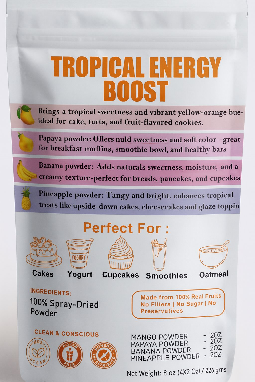 Confect Tropical Energy Boost | Fruit Powder Combo | Grocsy