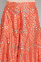 W for Woman Orange Printed Flared Pants | Grocsy