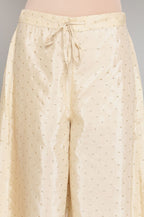 W for Woman Purple Embroidered kurta-Flared Pants Set | Grocsy