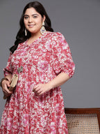 Ahalyaa Women's Traditional wear Ethnic Dress - Red | Grocsy