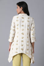 W for Woman Ecru Printed Top | Grocsy