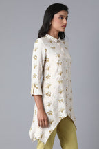 W for Woman Ecru Printed Top | Grocsy