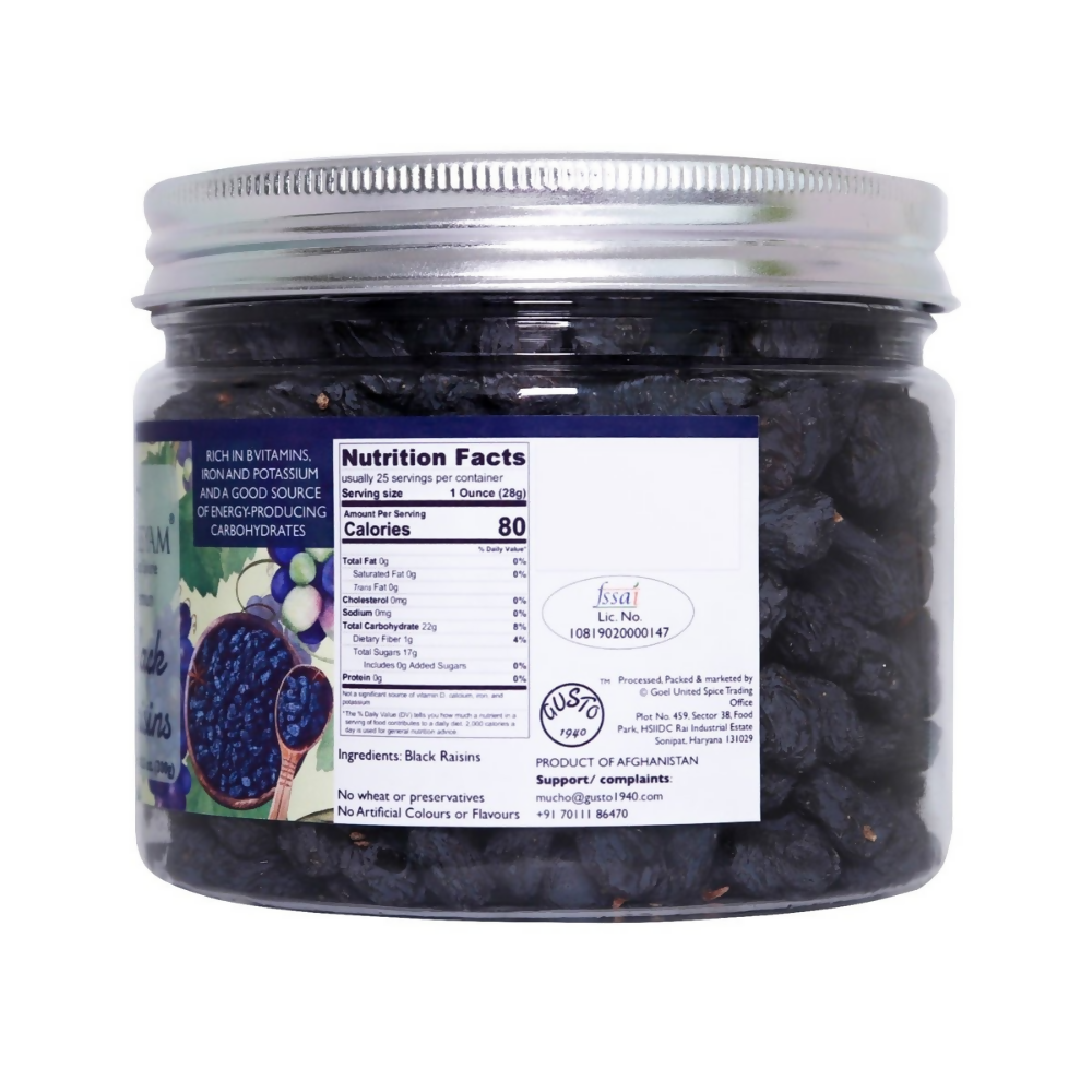 Tassyam Organics Seedless Black Raisins | Grocsy