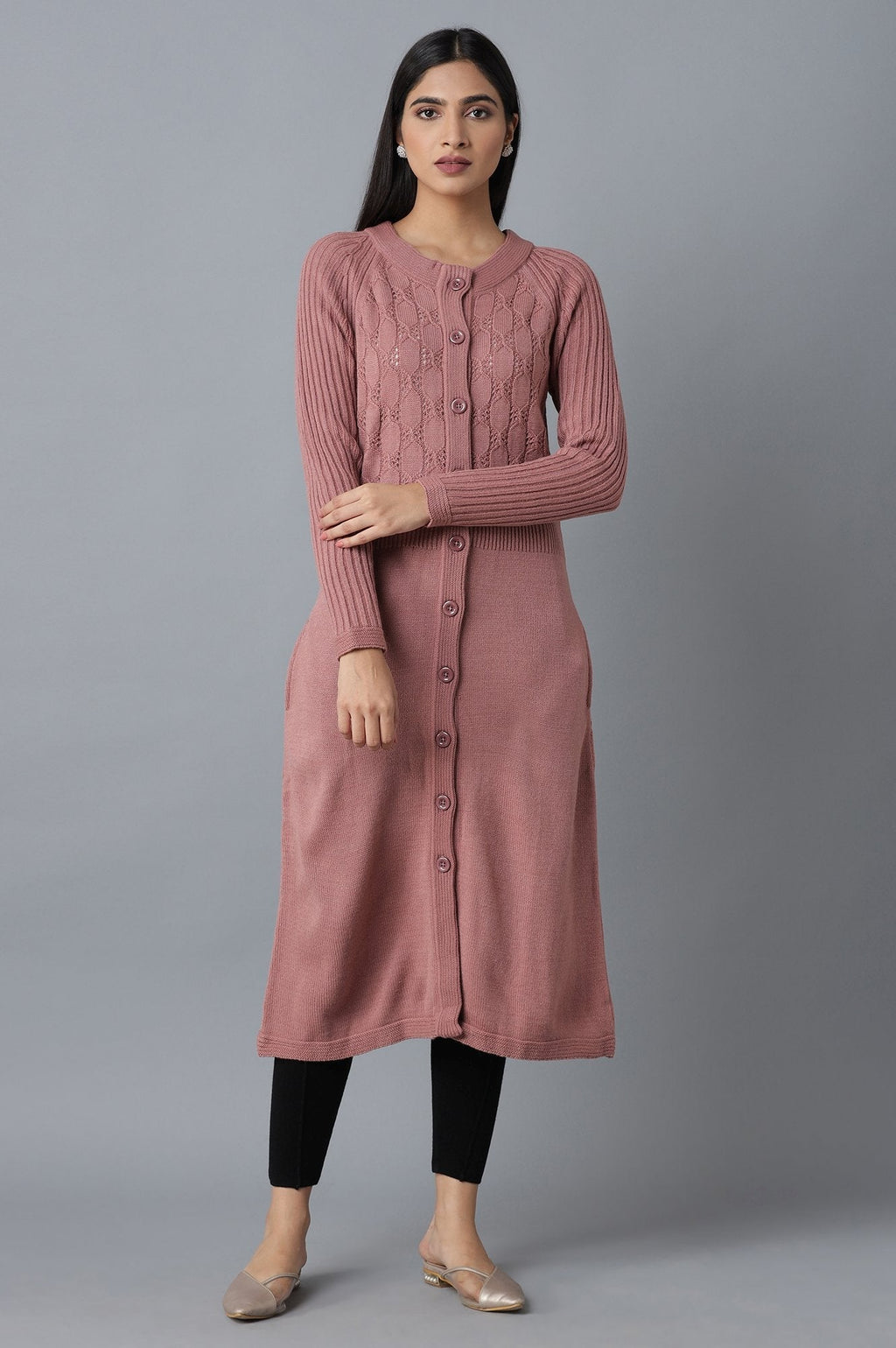 W for Woman Pink Acrowool Jacket | Grocsy