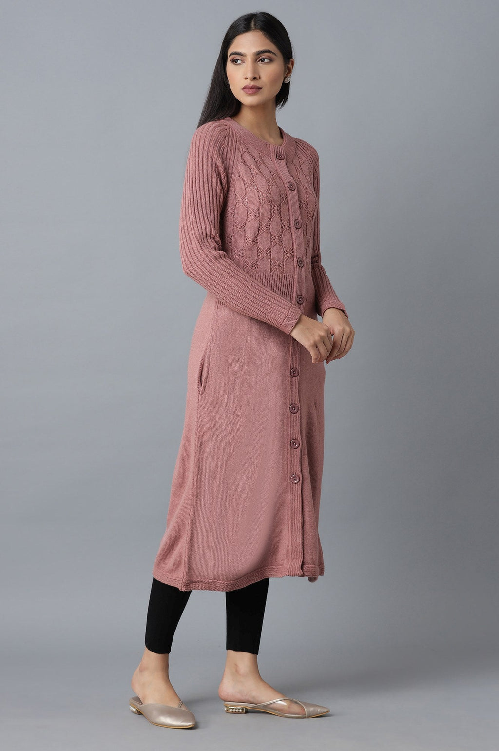 W for Woman Pink Acrowool Jacket | Grocsy