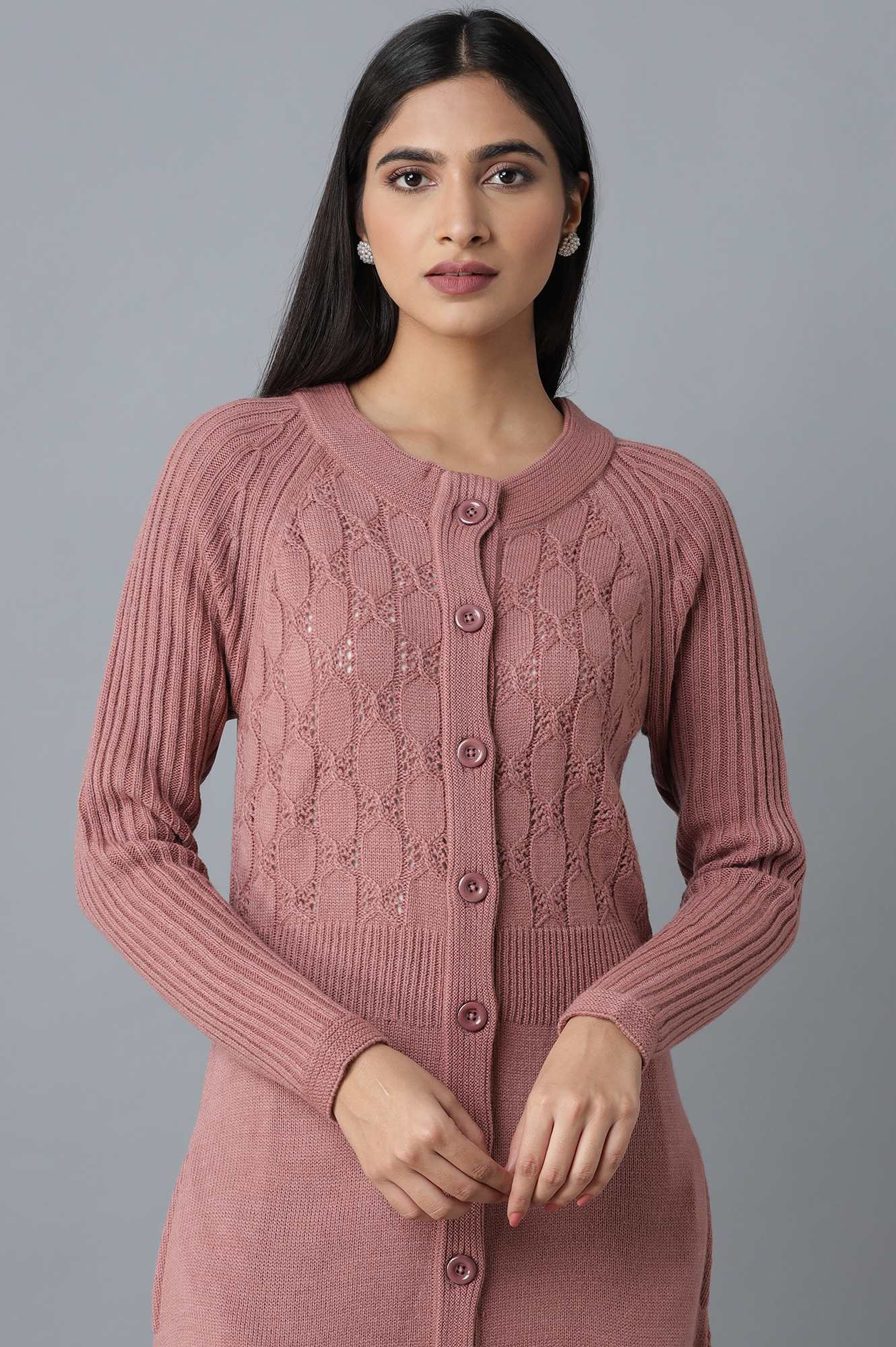 W for Woman Pink Acrowool Jacket | Grocsy