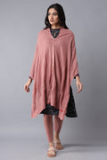 W for Woman Pink A-line Poncho | Grocsy