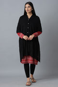 W for Woman Black A-line Poncho | Grocsy