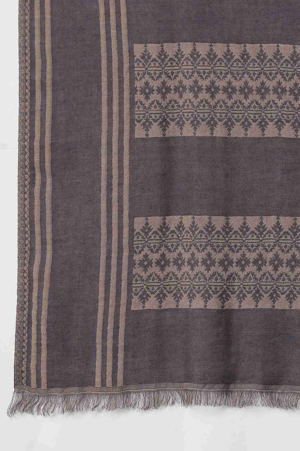 W for Woman Blue Jacquard Shawl | Grocsy