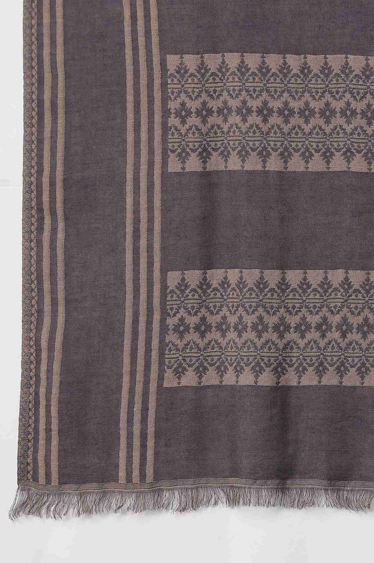 W for Woman Blue Jacquard Shawl | Grocsy