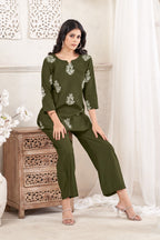 Anaita Butta Green Stylish Readymade Co-Ords Set | Grocsy