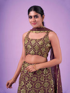Myra Lilac Georgette Embroidered Designer Lehenga | Grocsy