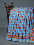 Shades of Blue Combination Printed Cotton Saree By Gayathri Reddy Designer Studio | Grocsy