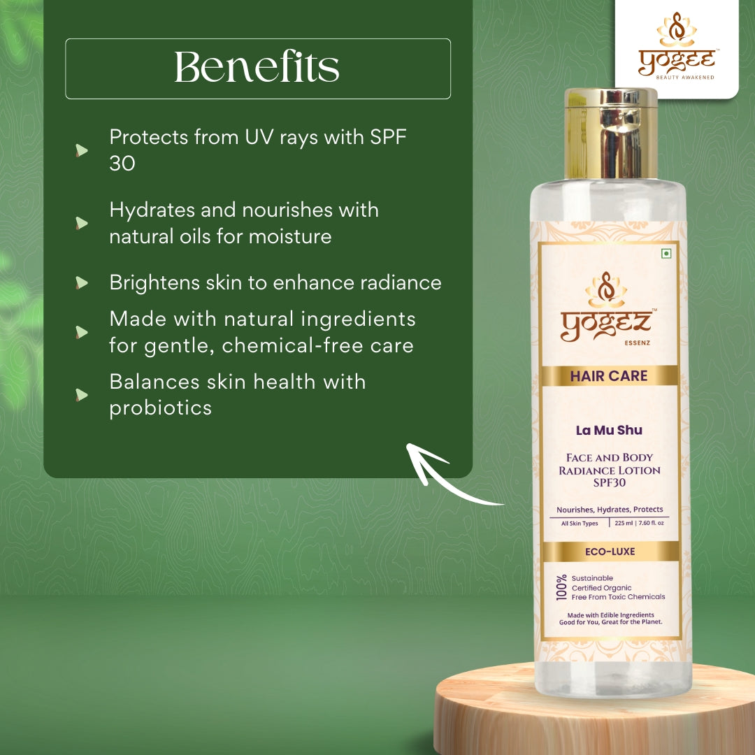 Yogez La Mu Shu Face and Body Radiance Lotion SPF30 | Grocsy