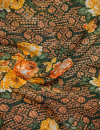 Shades of Green Colour Floral Design Semi Chanderi Saree By Gayathri Reddy Designer Studio | Grocsy