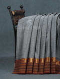 Kalanetha Grey Coloured Pure Narayanpet Cotton Saree By Gayathri Reddy Designer Studio | Grocsy