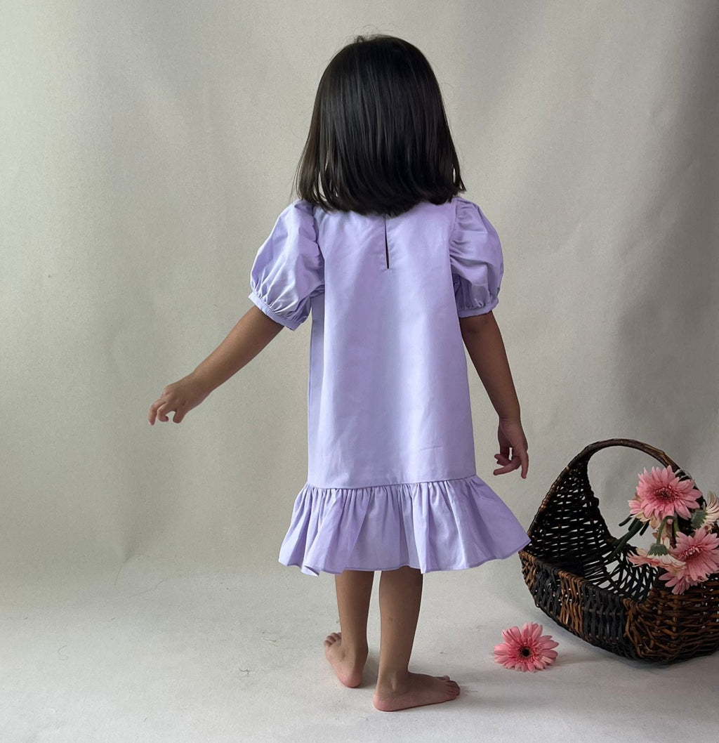ArthLife Lavender Flower Patch Casual Dress | Grocsy