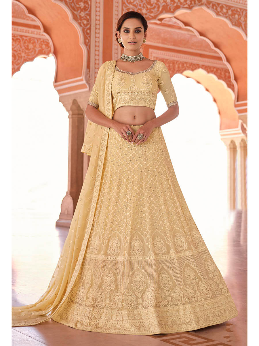 Myra Off White Embroidered Designer Lehenga Choli | Grocsy