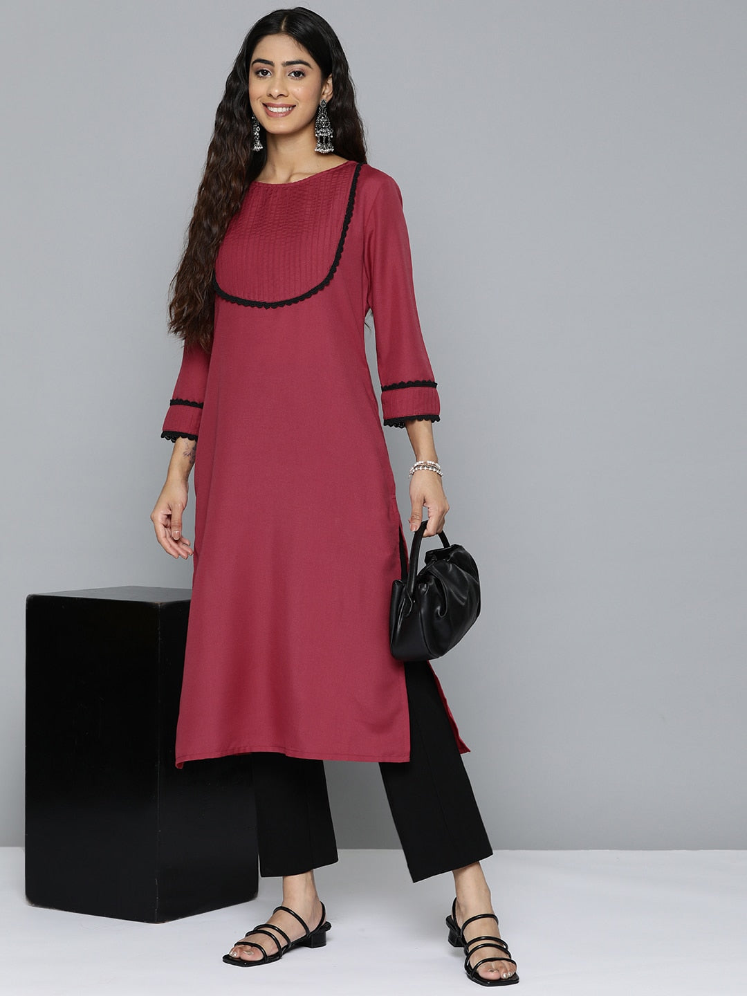 HERE&NOW Women Yoke Design Kurta | Grocsy