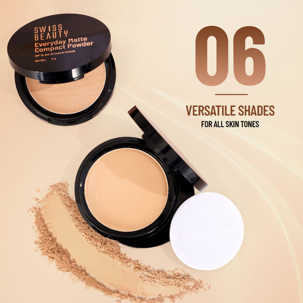 Swiss Beauty Everyday Matte Compact - 1 Ivory | Grocsy