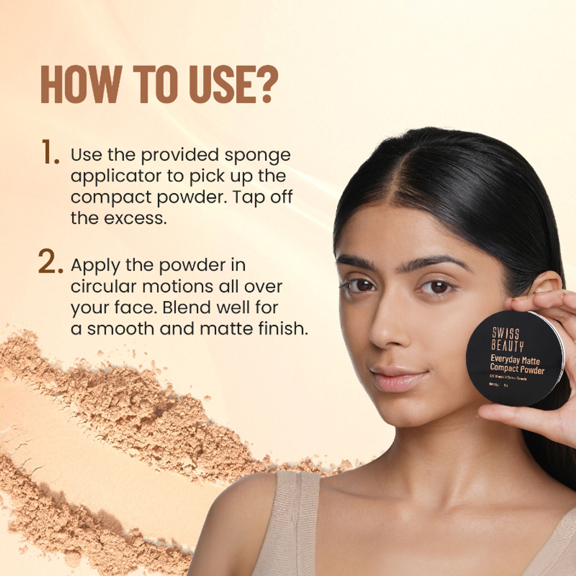 Swiss Beauty Everyday Matte Compact - 1 Ivory | Grocsy