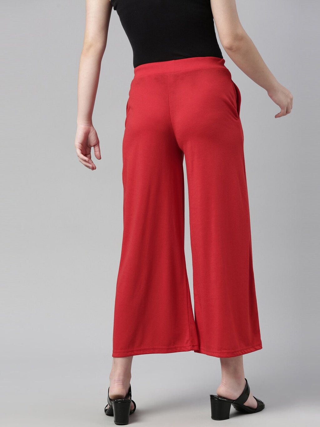 Souchii Women Red Knitted Palazzos | Grocsy