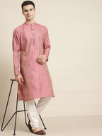Sojanya Ethnic Motif Woven Design Mandarin Collar Straight Kurta With Churidar | Grocsy