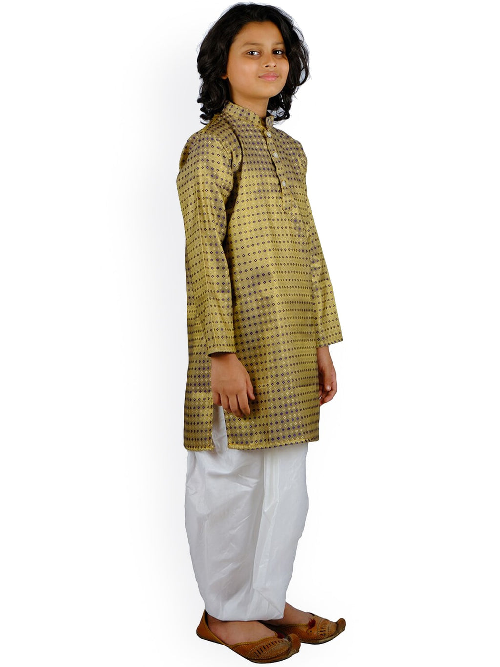 Sethukrishna Boys Blue Striped Kurti with Dhoti Pants | Grocsy