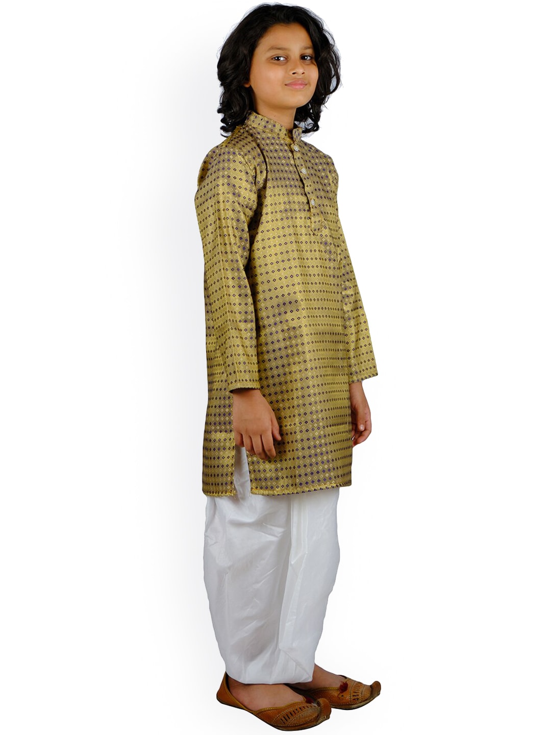 Sethukrishna Boys Blue Striped Kurti with Dhoti Pants | Grocsy