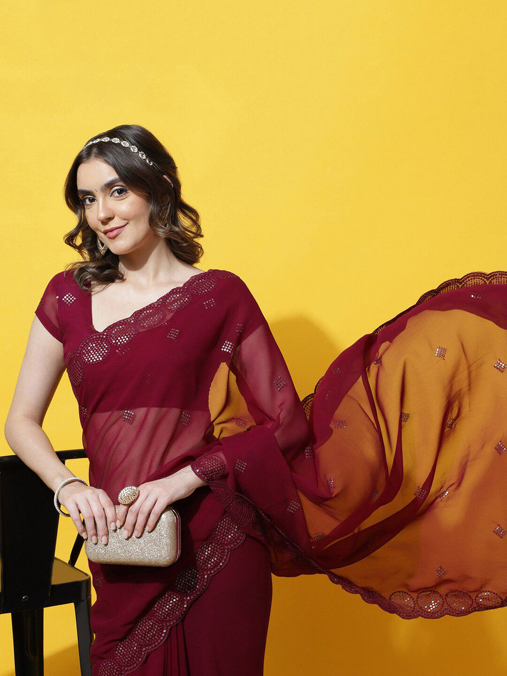 kasee Embellished Sequinned Saree | Grocsy