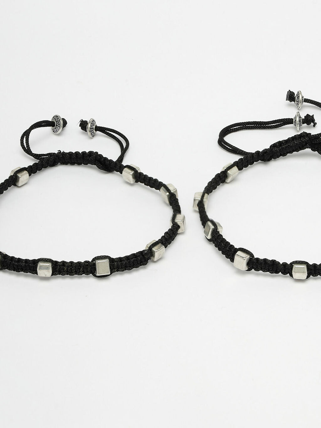 NVR Women's Evil Eye Adjustable Black Anklets | Grocsy