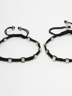 NVR Women's Evil Eye Adjustable Black Anklets | Grocsy