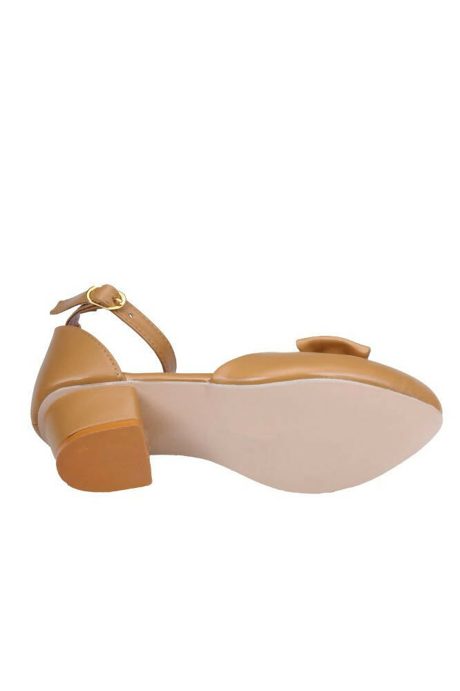 Tiny Bugs Girls Bow Embellished Ballerinas - Tan | Grocsy