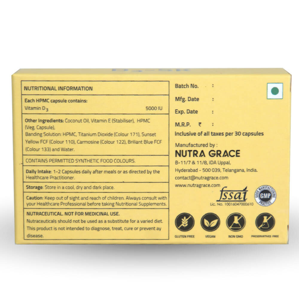 Nutra Grace D3 - 5K Capsules | Grocsy
