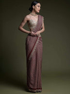 Sangria Ethnic Motifs Printed Embellished Saree | Grocsy