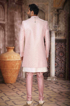 Raivat Ethnic Art Silk Embroidery Work 3 Pcs Indo Jacket Set In Cream Colour | Grocsy