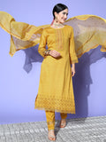 Sangria Floral Embroidered Regular Sequinned Kurta with Trousers & With Dupatta | Grocsy