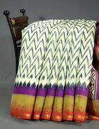 Shades of Cream And Red Blouse Patola Print Semi Chanderi Saree By Gayathri Reddy Designer Studio | Grocsy