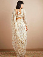 Sangria Georgette Ethnic Embellished Party Wear Saree | Grocsy