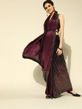 Tikhi Imli Embellished Poly Crepe Saree with Embellished Border | Grocsy