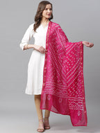 Juniper Women Fuchsia Shantoon Bandhani Na Dupatta | Grocsy