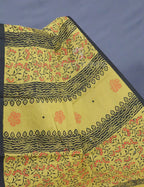 Mehndi Green Colour Block Print With Mirron Embroidered Pure Mulmul Cotton Saree By Gayathri Reddy Designer Studio | Grocsy