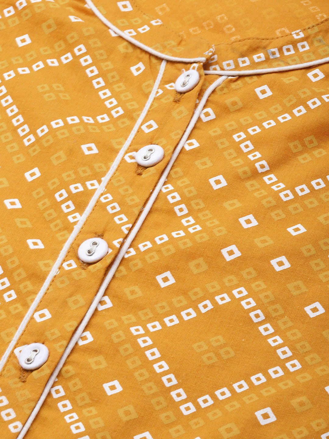 Sangria Women Mustard Yellow & Red Printed A-Line Kurta | Grocsy