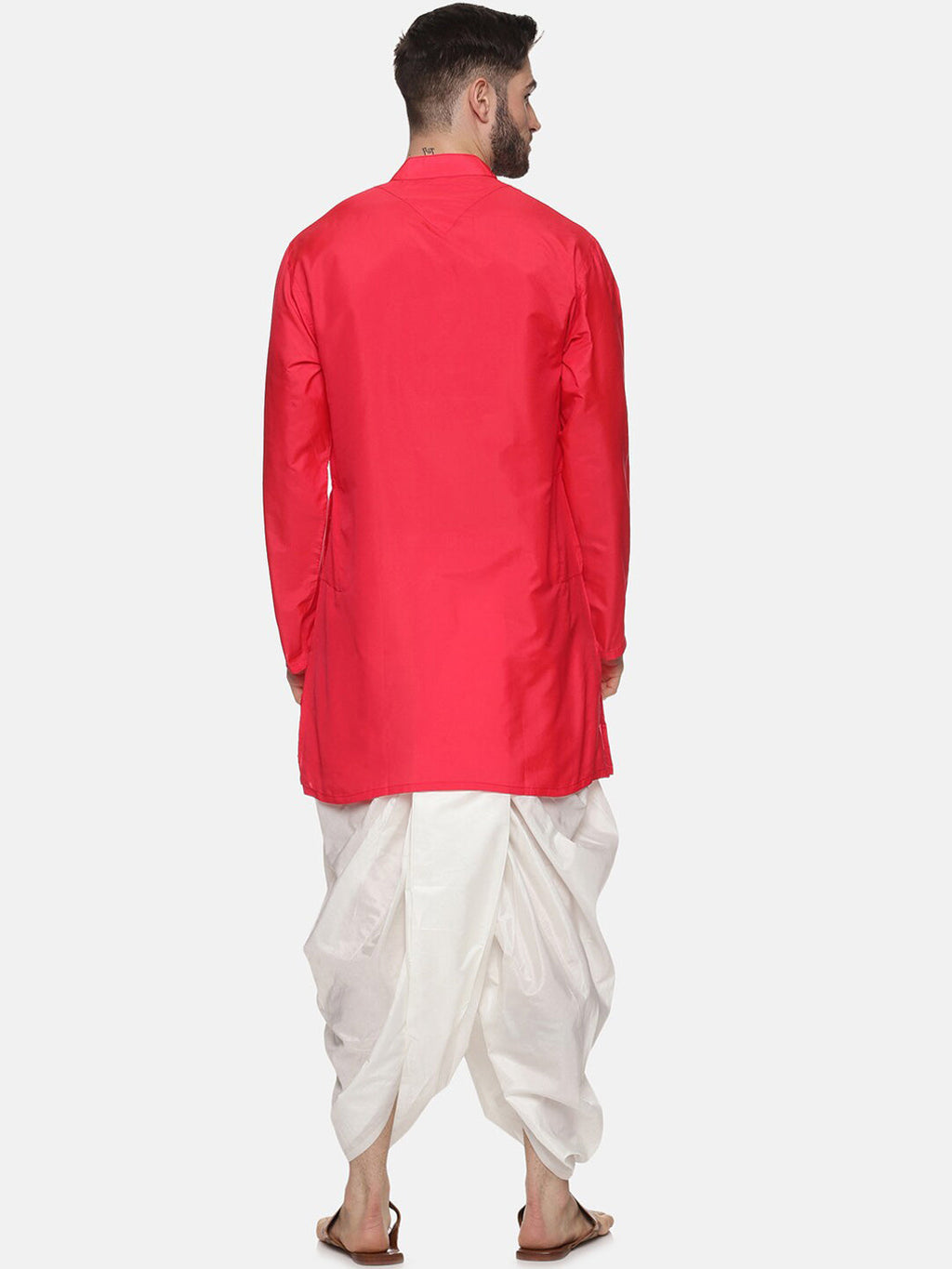 Sethukrishna Men Rose Kurta with Dhoti Pants | Grocsy