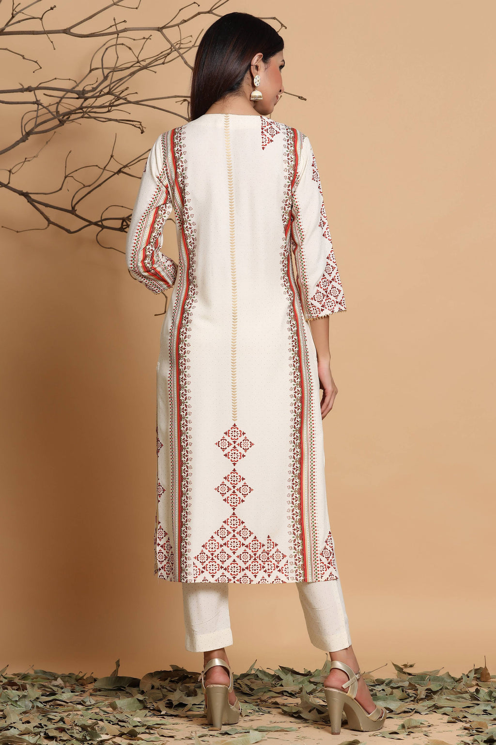 Juniper Ivory Viscose Rayon Kurta | Grocsy