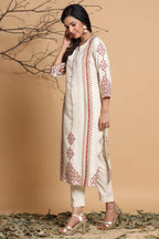 Juniper Ivory Viscose Rayon Kurta | Grocsy