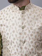 Sojanya M Ethnic Motifs Embroidered Thread Work Kurta With Churidar | Grocsy