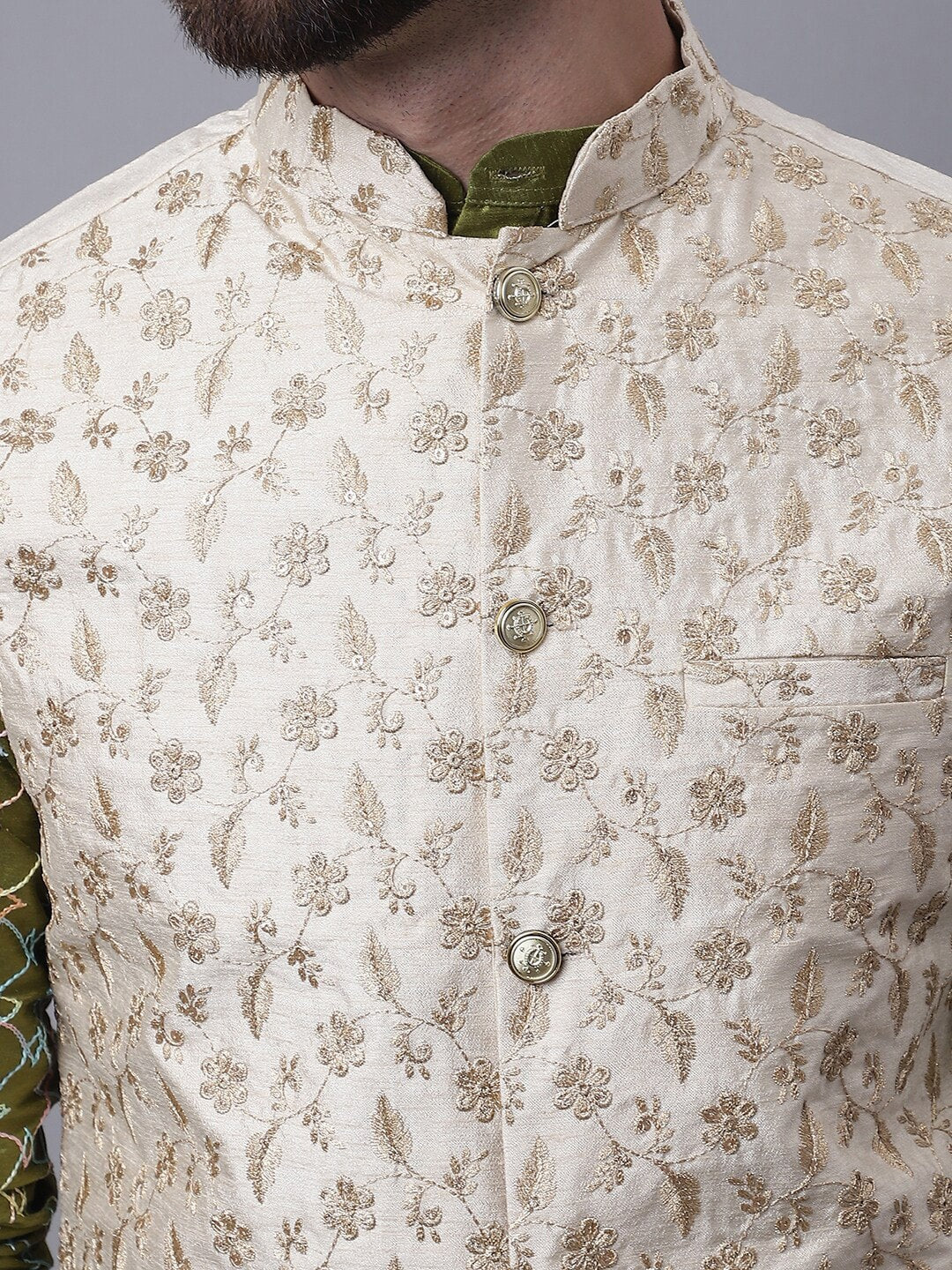 Sojanya M Ethnic Motifs Embroidered Thread Work Kurta With Churidar | Grocsy