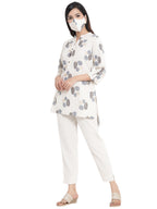 Juniper Women Natural Cotton Flex Printed High-Low Kurta | Grocsy
