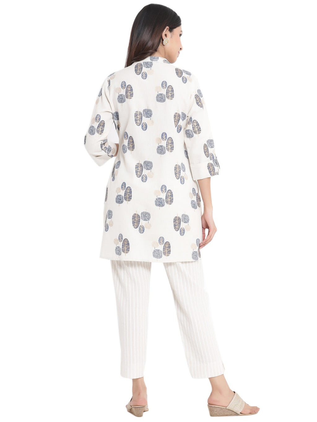 Juniper Women Natural Cotton Flex Printed High-Low Kurta | Grocsy